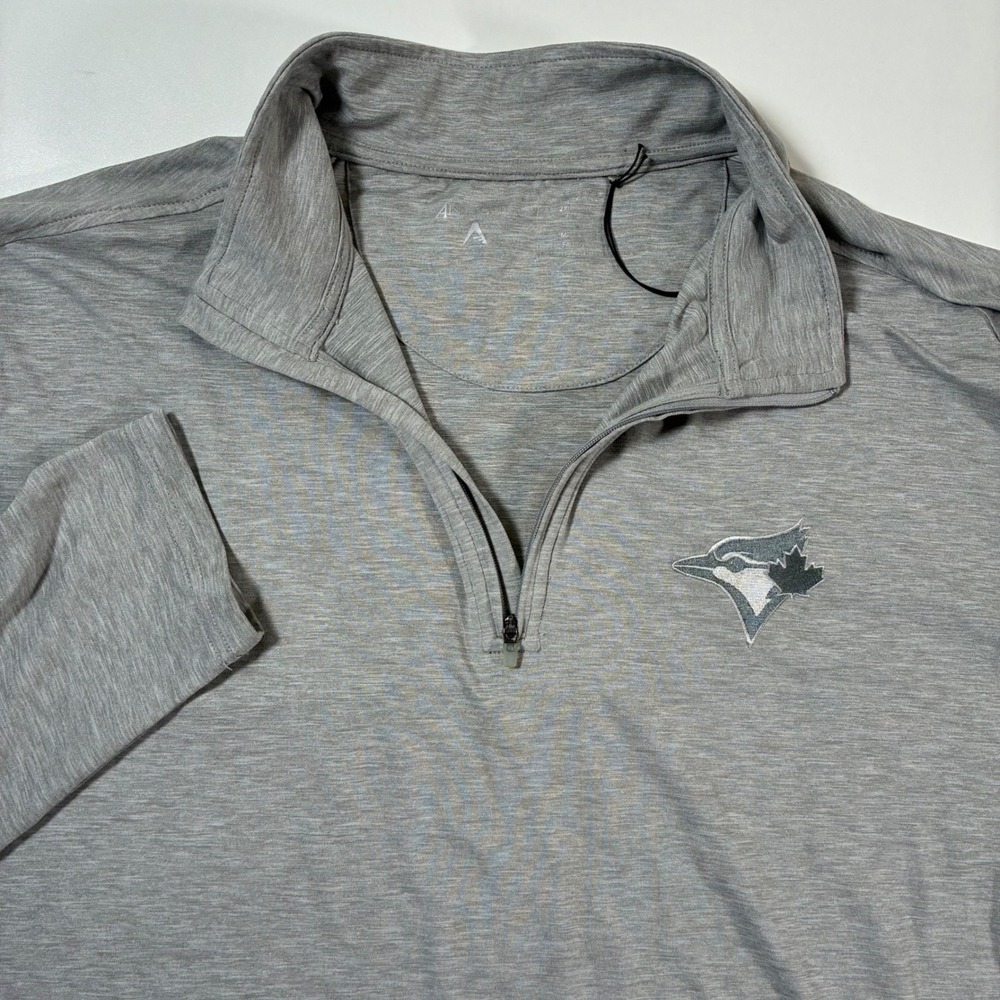 NEW Toronto Blue Jays Antigua Quarter Zip Pullover 2XL Gray MLB Baseball 1/4